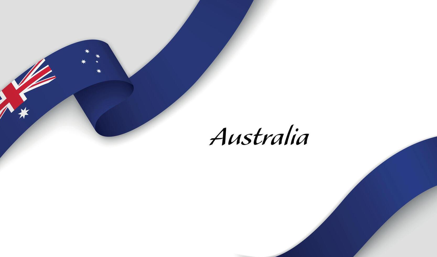 Curved ribbon with fllag of Australia on white background vector