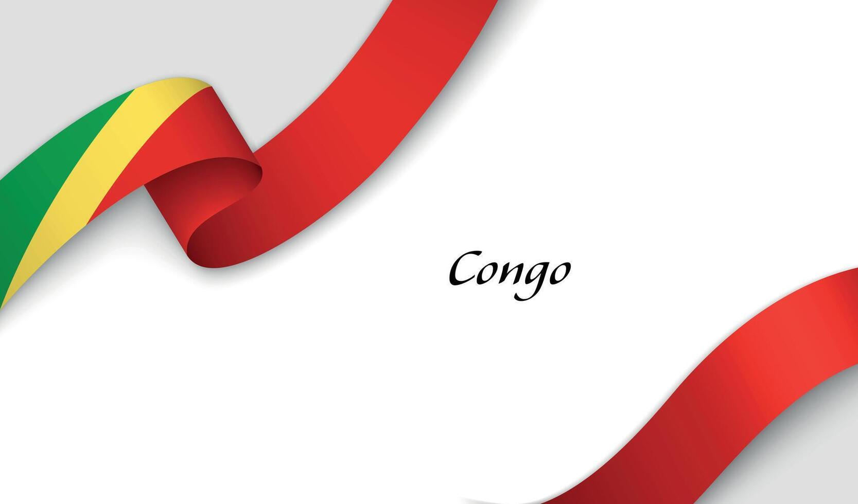 Curved ribbon with fllag of Congo on white background vector