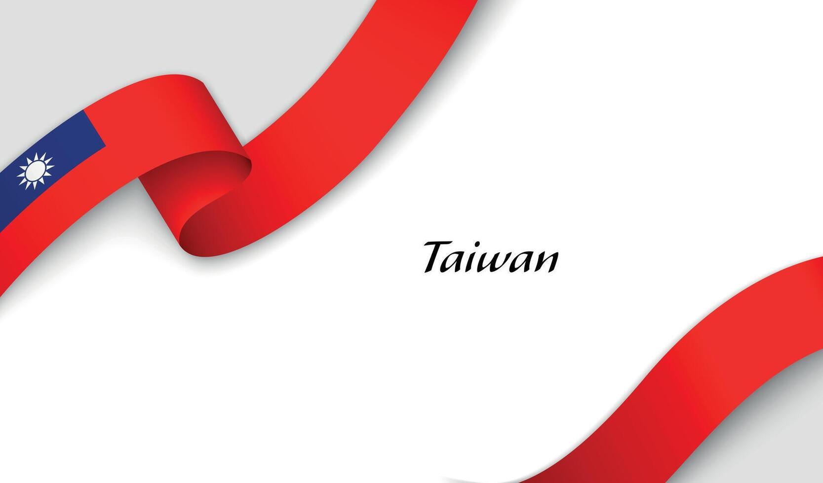 Curved ribbon with fllag of Taiwan on white background vector