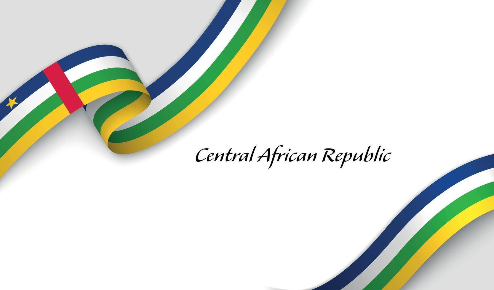 Curved ribbon with fllag of Central African Republic on white background vector