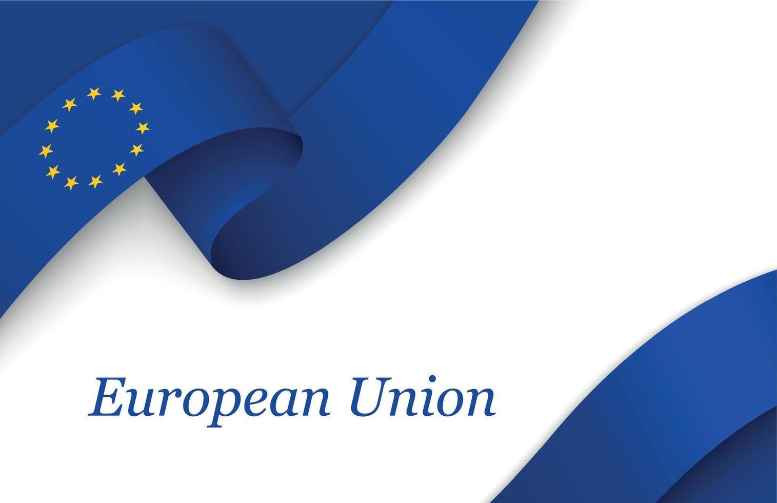 Ribbon with fllag of European Union on white background vector