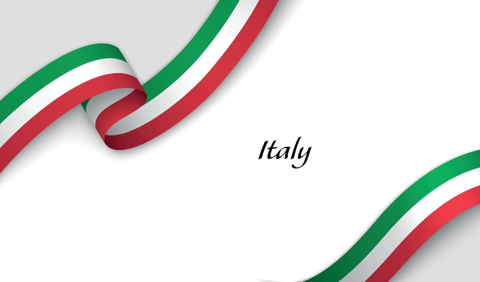 Ribbon with fllag of Italy on white background vector