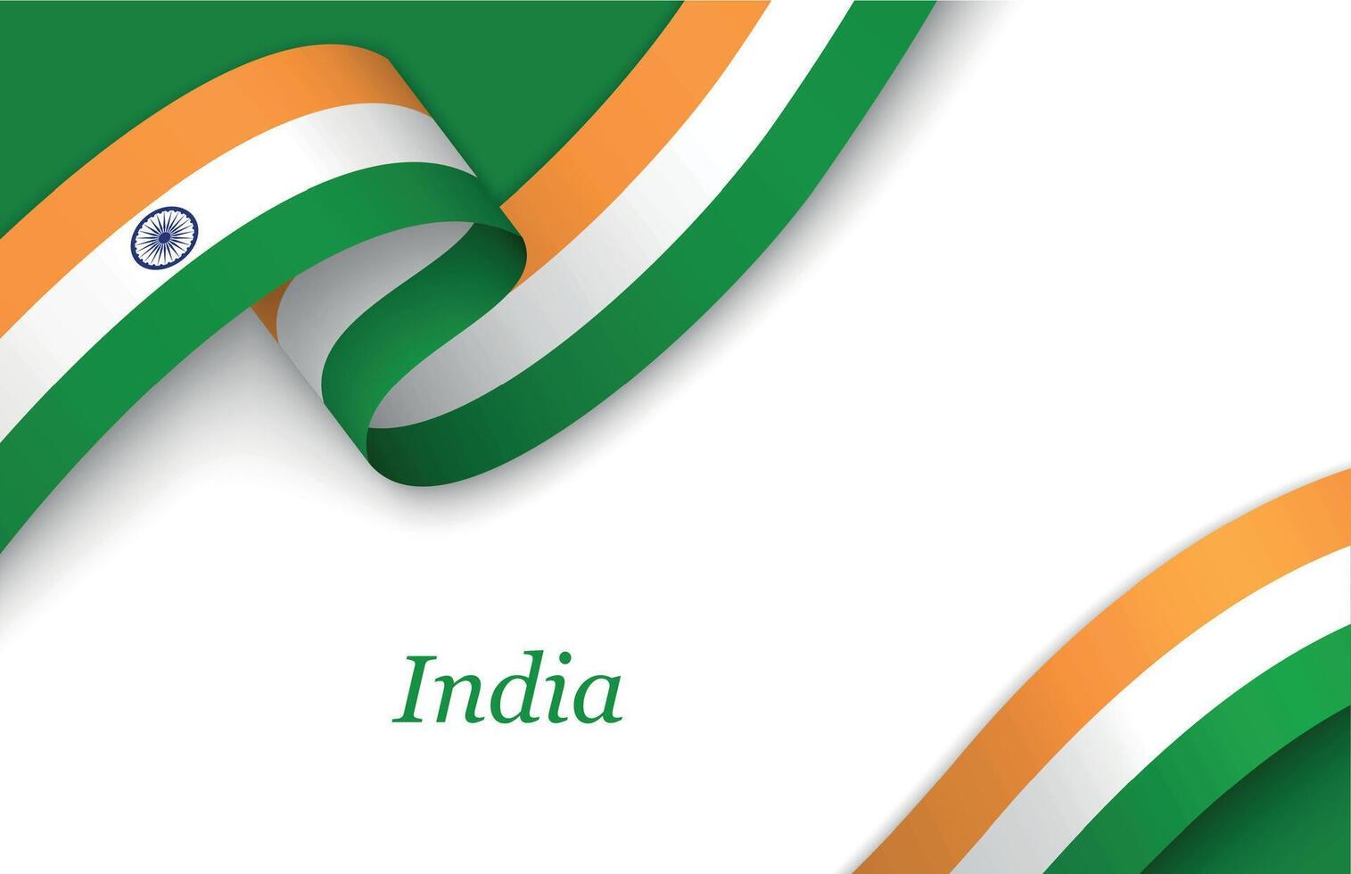 Ribbon with fllag of India on white background vector