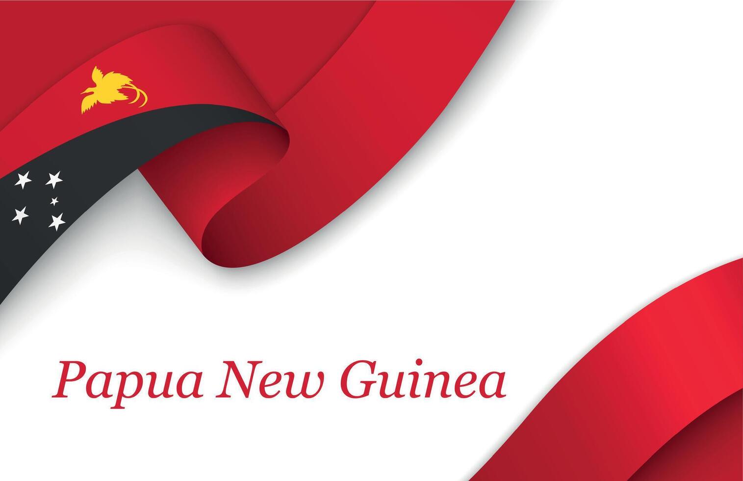 Ribbon with fllag of Papua New Guinea on white background vector