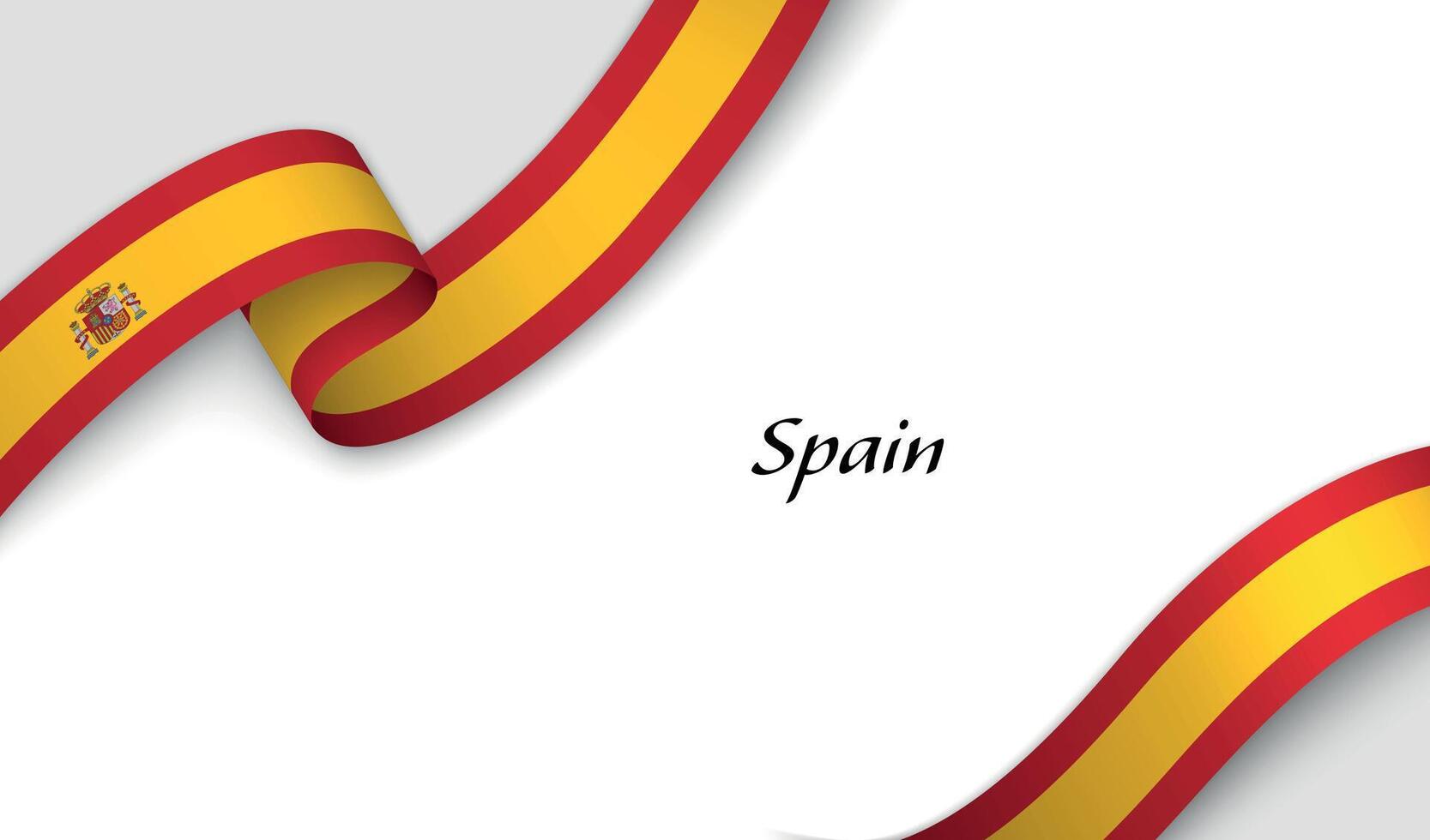 Ribbon with fllag of Spain on white background vector
