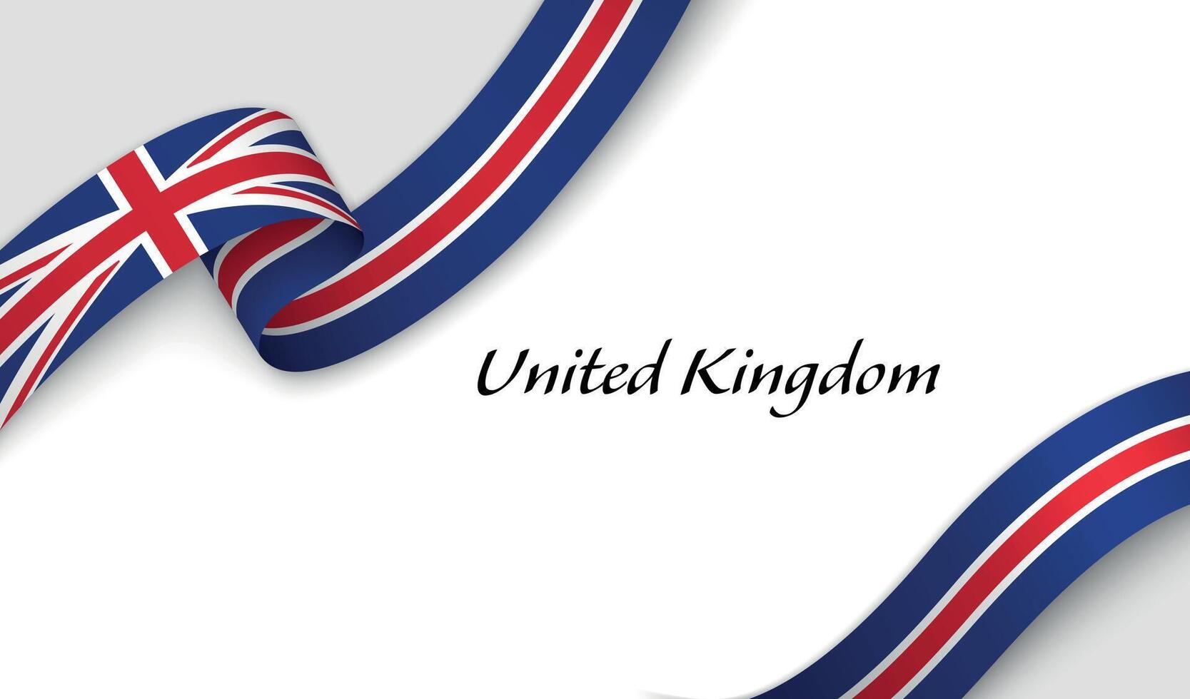 Ribbon with fllag of United Kingdom on white background vector