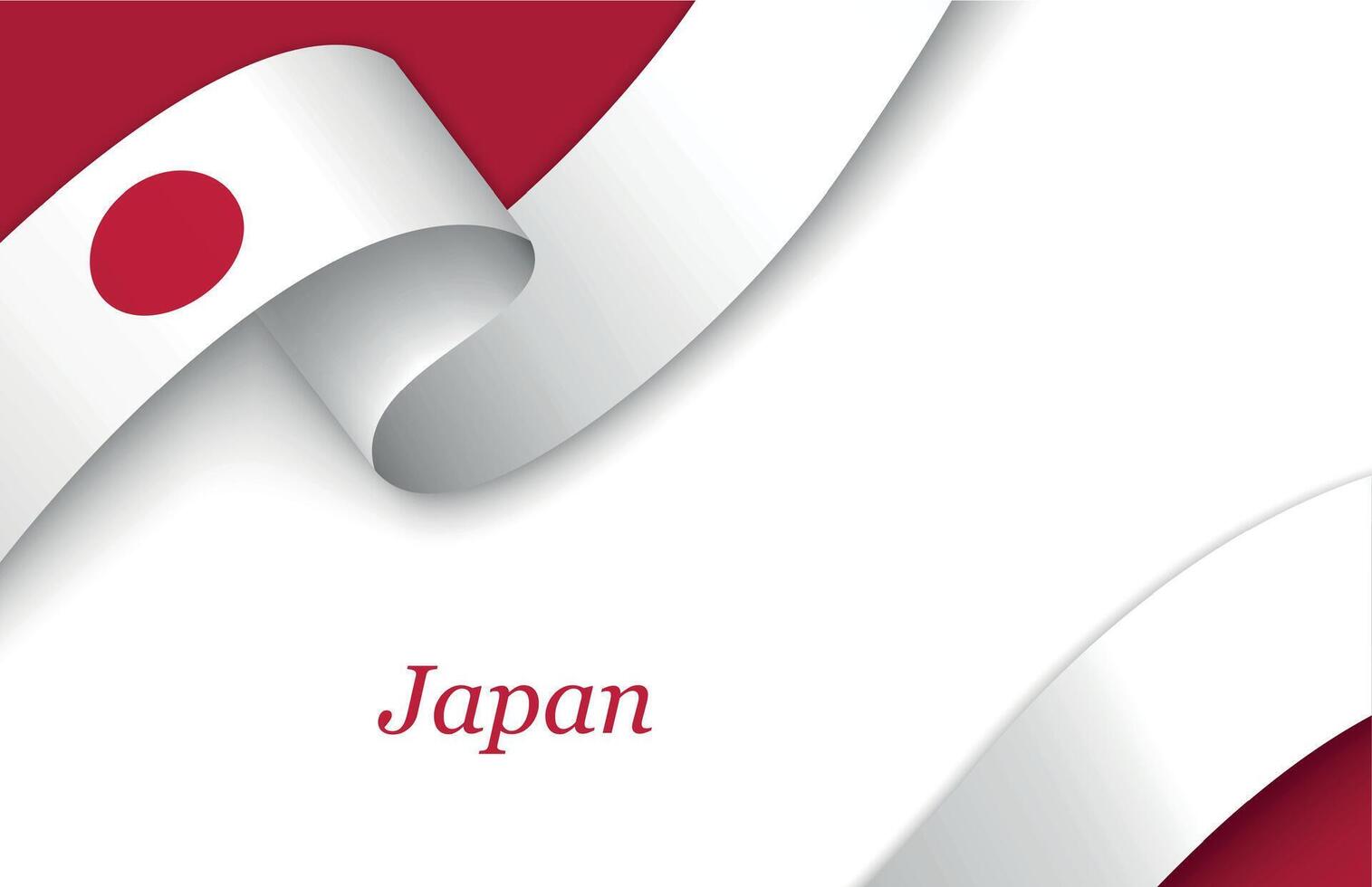 Ribbon with fllag of Japan on white background vector