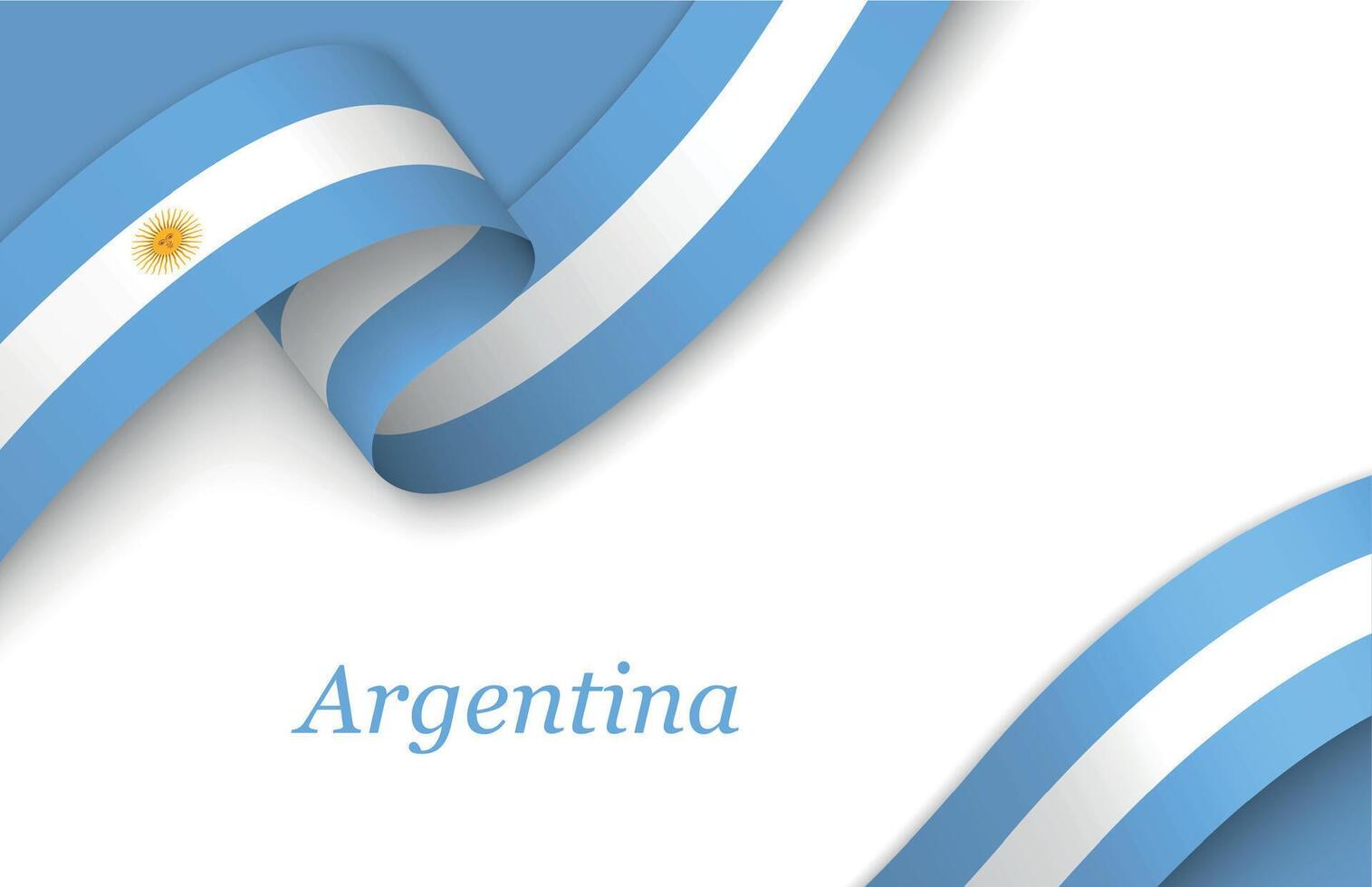 Ribbon with fllag of Argentina on white background vector