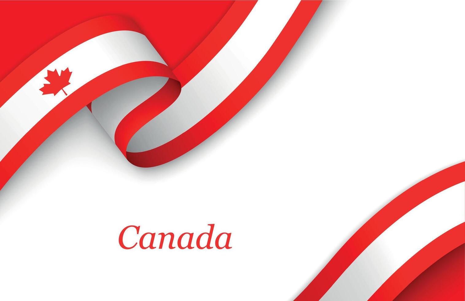 Ribbon with fllag of Canada on white background vector
