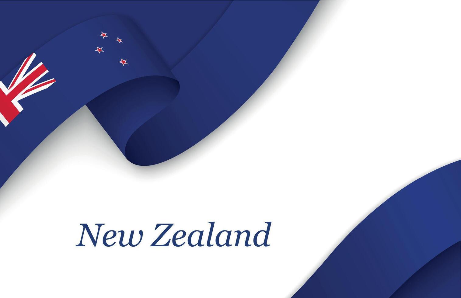 Ribbon with fllag of New Zealand on white background vector