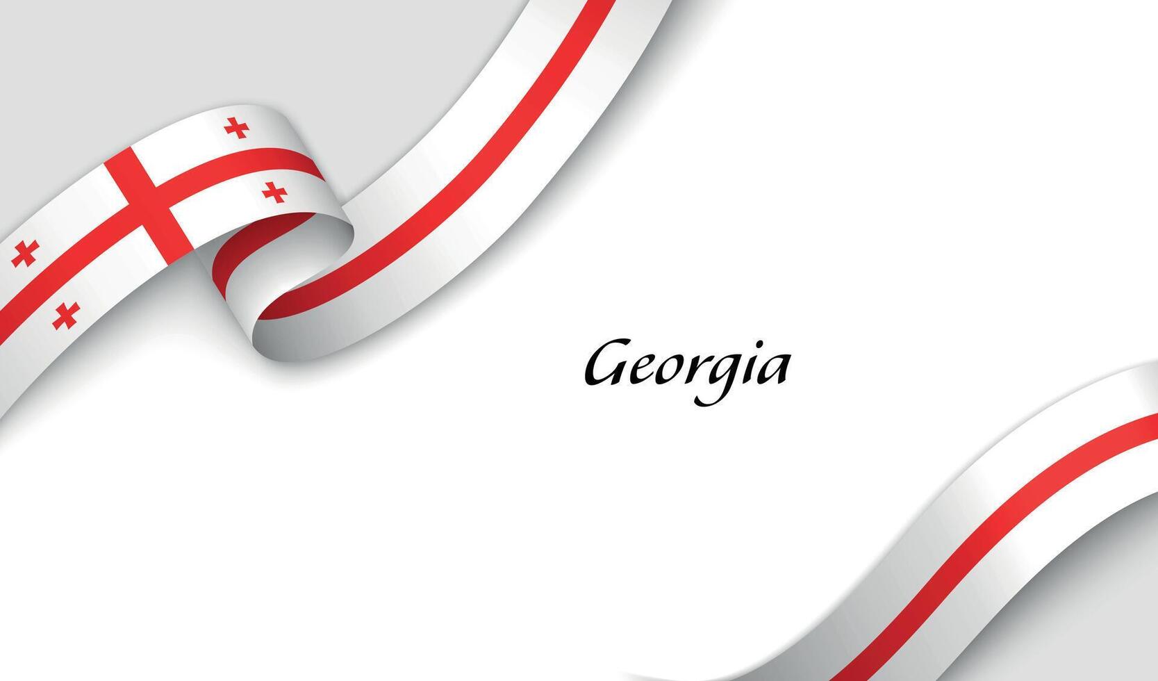 Ribbon with fllag of Georgia on white background vector