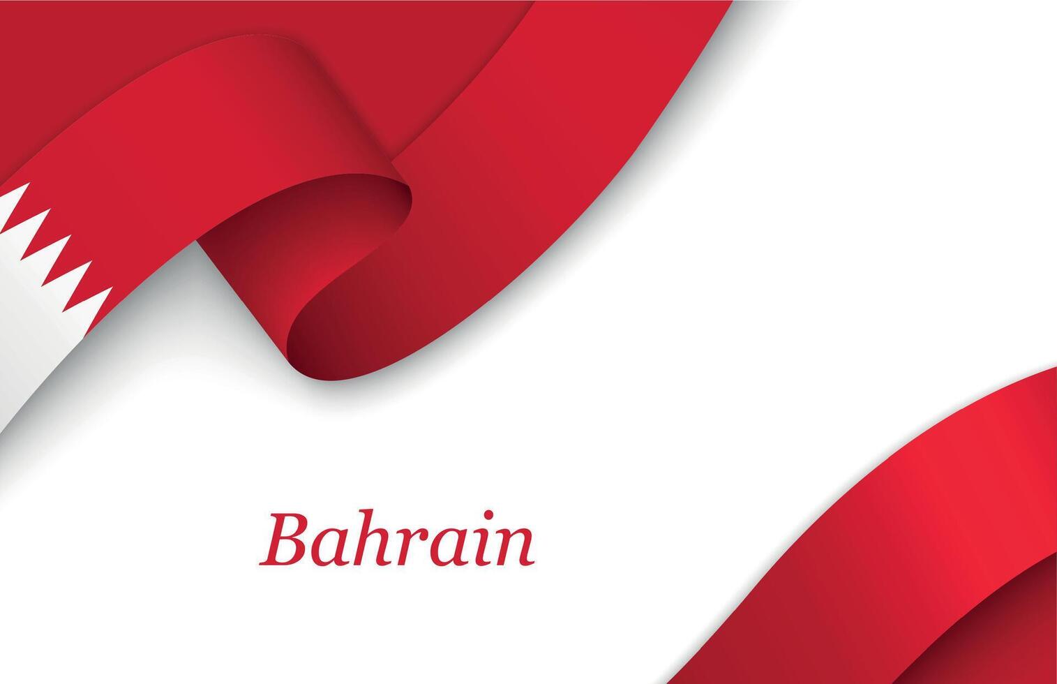 Ribbon with fllag of Bahrain on white background vector