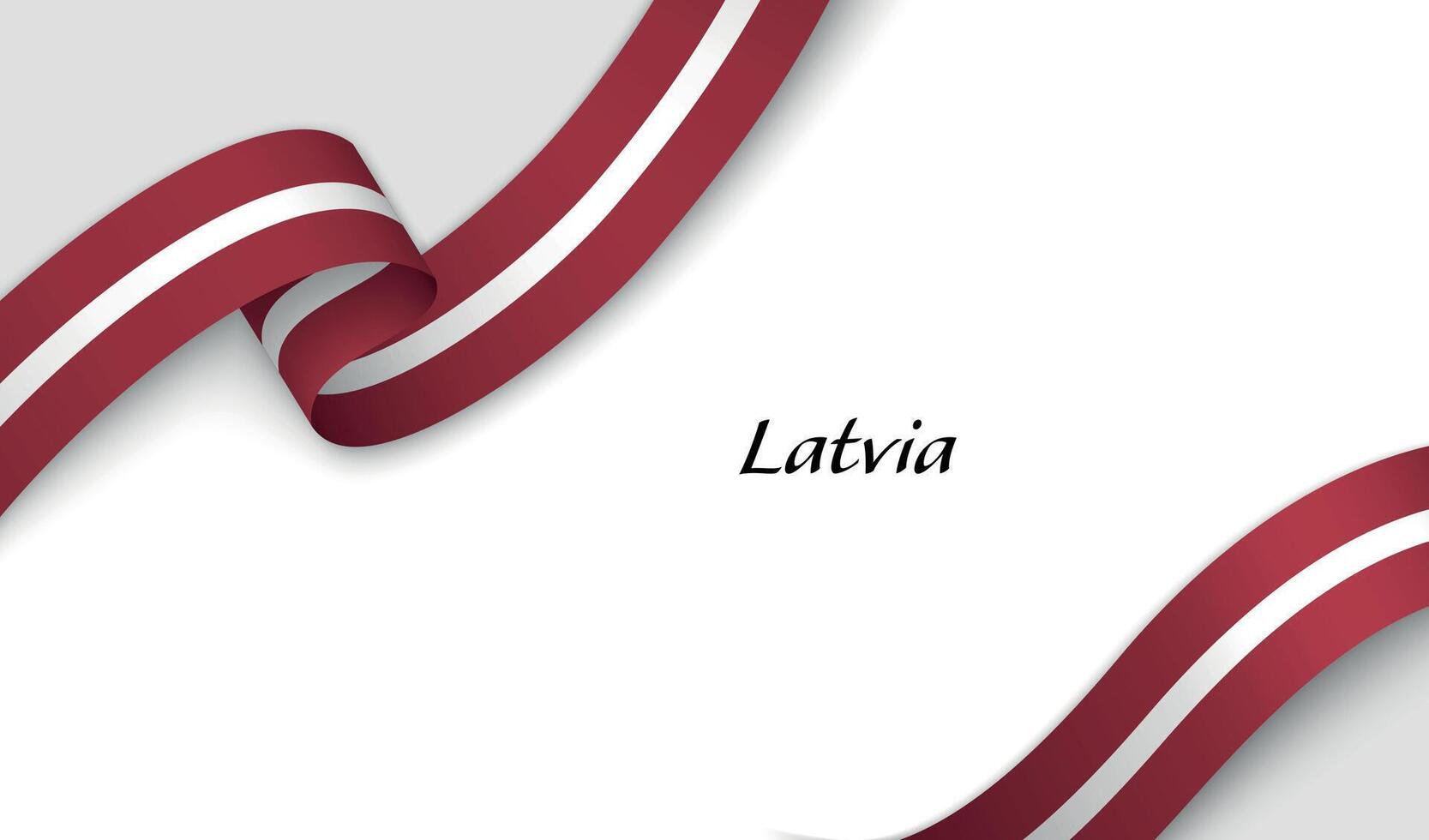Ribbon with fllag of Latvia on white background vector