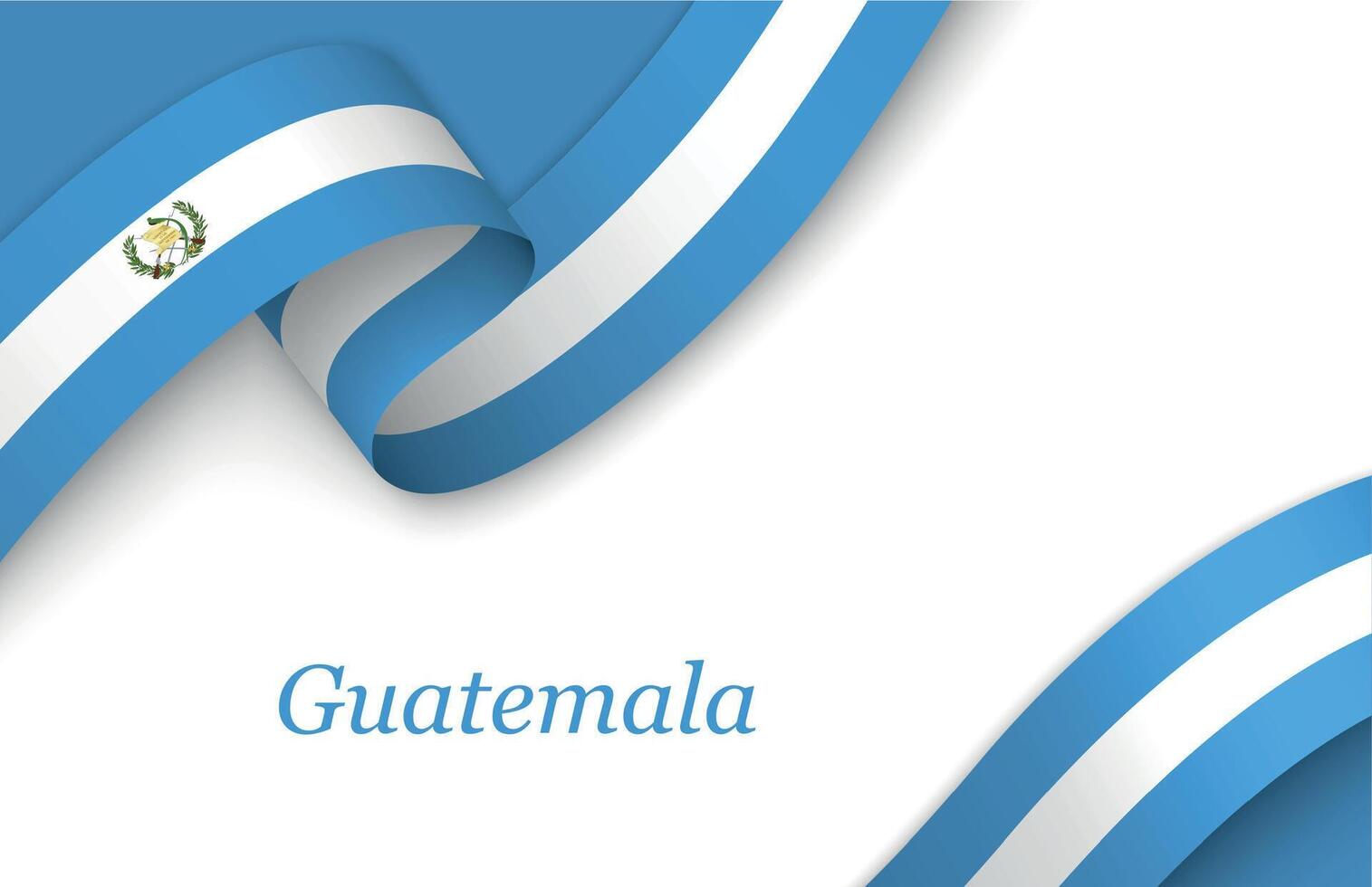 Ribbon with fllag of Guatemala on white background vector
