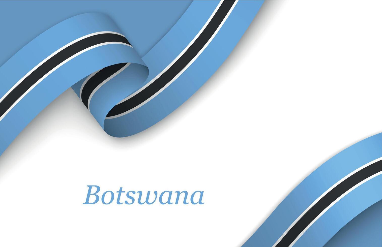 Ribbon with fllag of Botswana on white background vector
