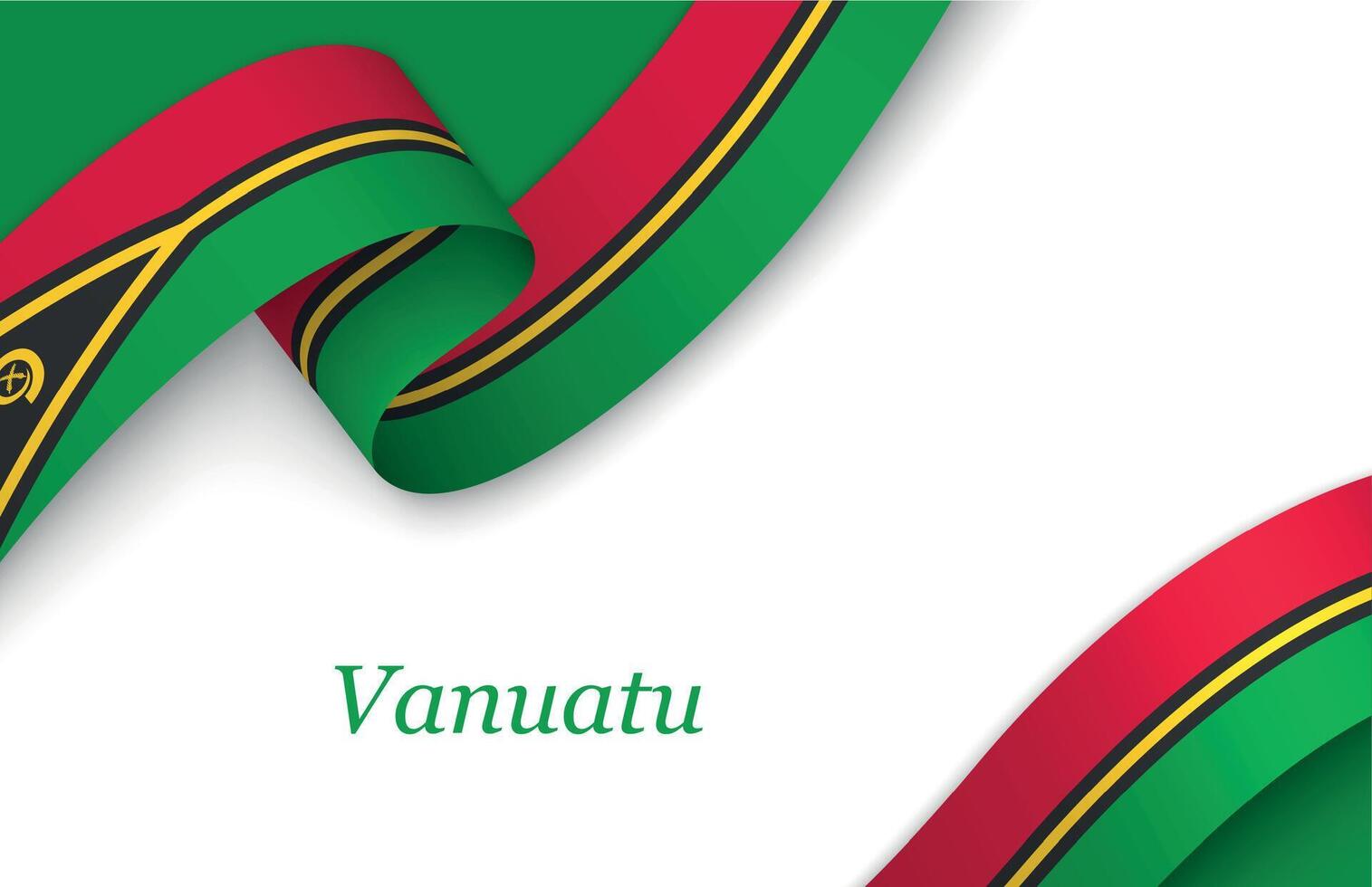 Ribbon with fllag of Vanuatu on white background vector