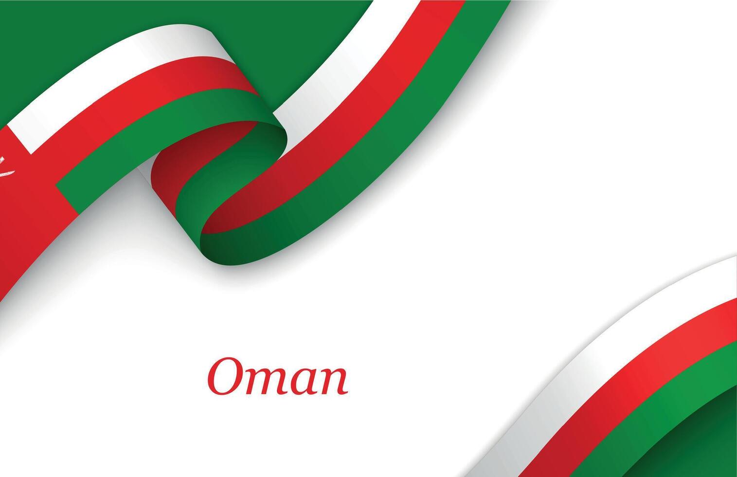 Ribbon with fllag of Oman on white background vector
