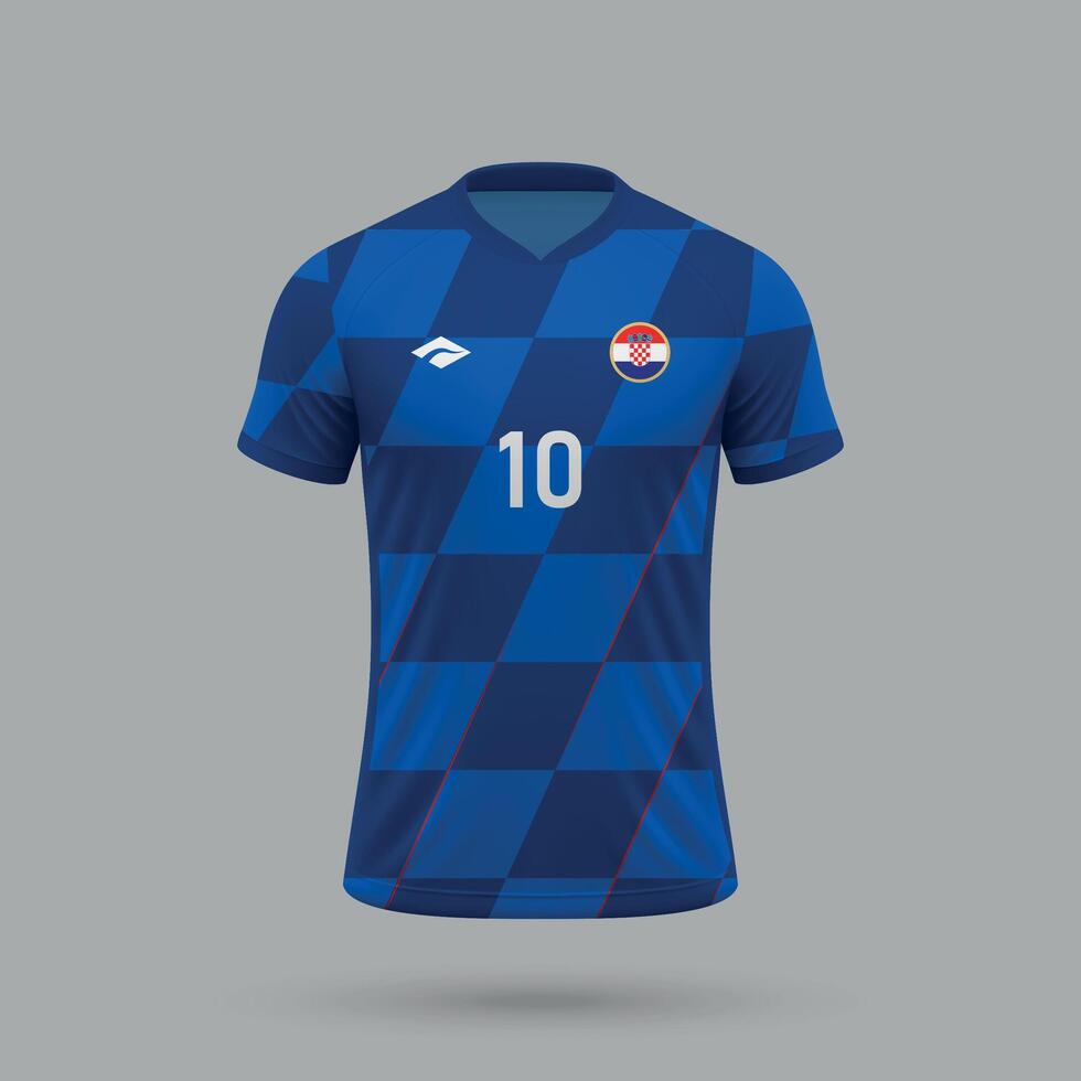 3d realistic soccer away jersey Croatia national team 2024 vector
