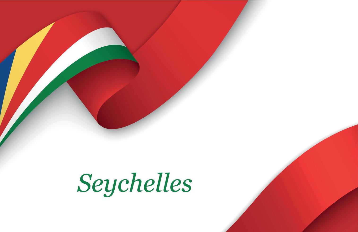 Ribbon with fllag of Seychelles on white background vector