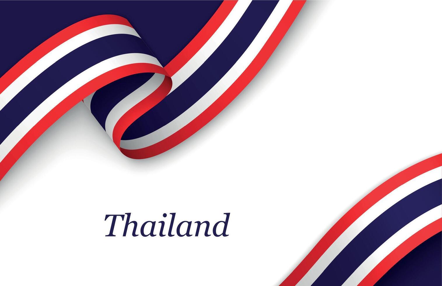 Ribbon with fllag of Thailand on white background vector