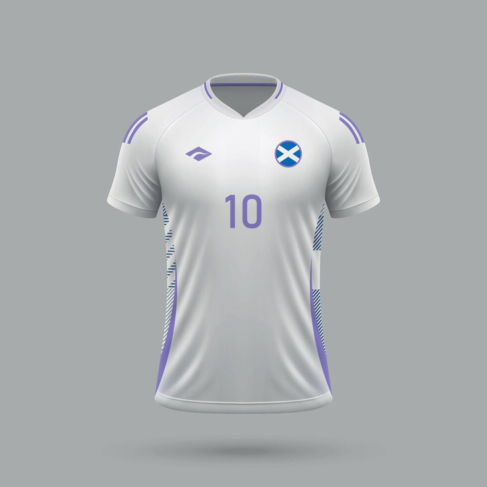 3d realistic soccer away jersey Scotland national team 2024 vector