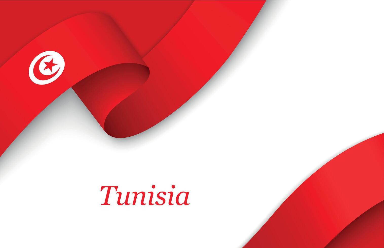 Ribbon with fllag of Tunisia on white background vector