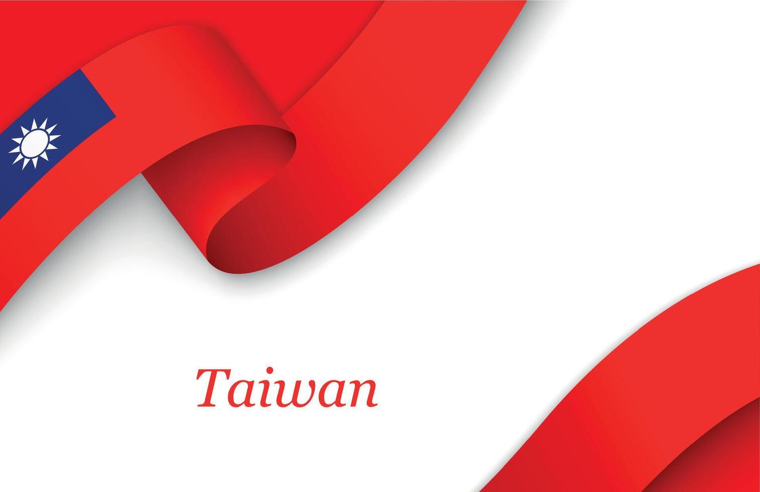 Ribbon with fllag of Taiwan on white background vector