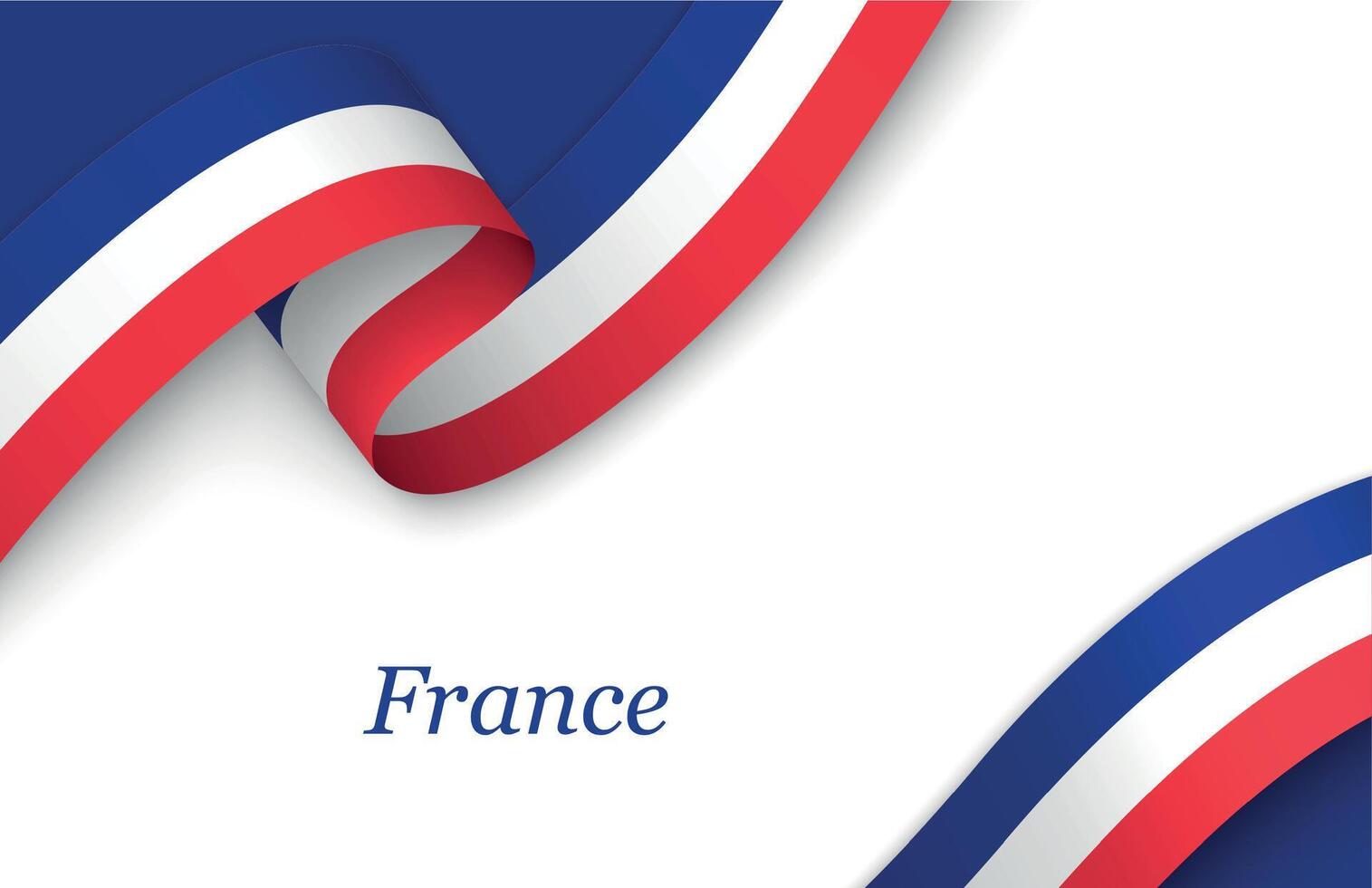 Ribbon with fllag of France on white background vector