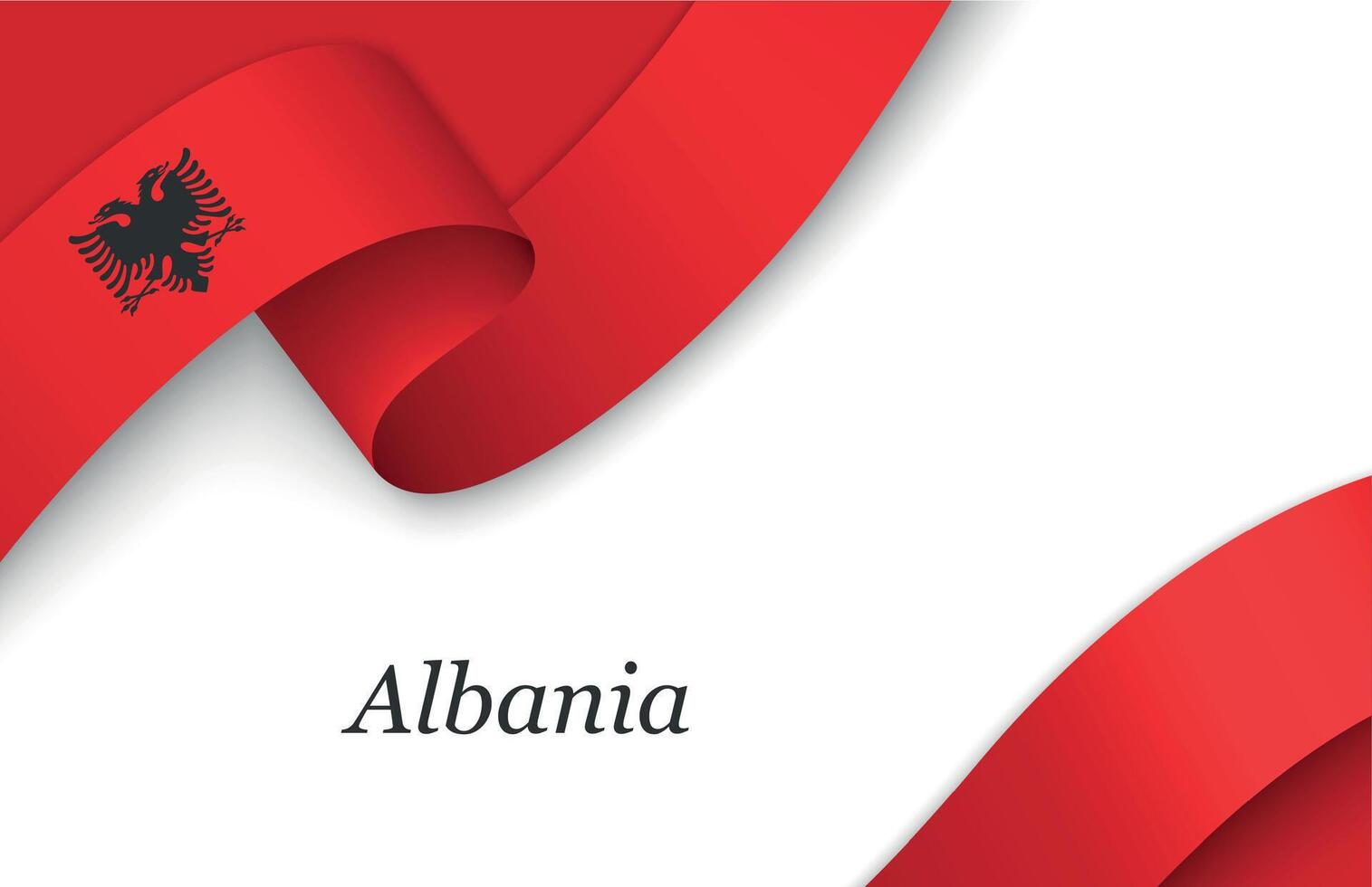 Ribbon with fllag of Albania on white background vector