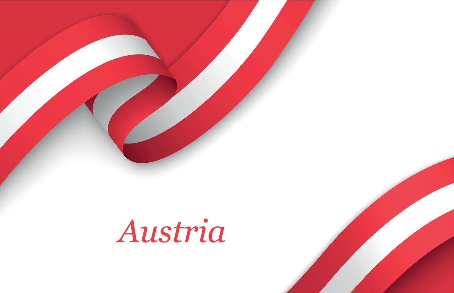 Ribbon with fllag of Austria on white background vector