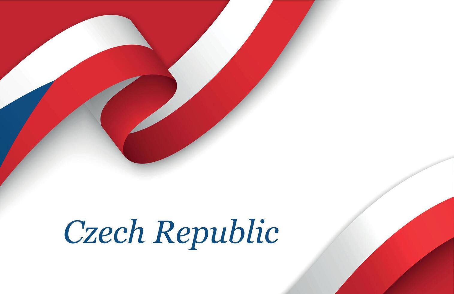 Ribbon with fllag of Czech Republic on white background vector