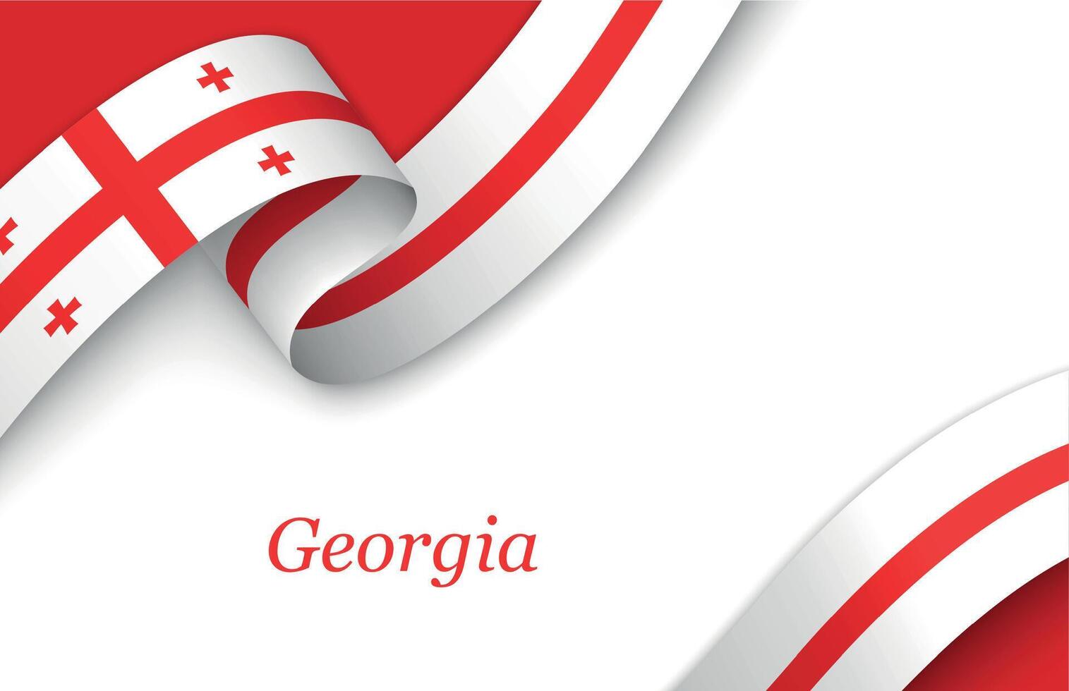 Ribbon with fllag of Georgia on white background vector