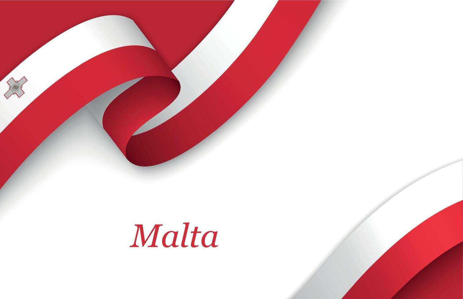 Ribbon with fllag of Malta on white background vector