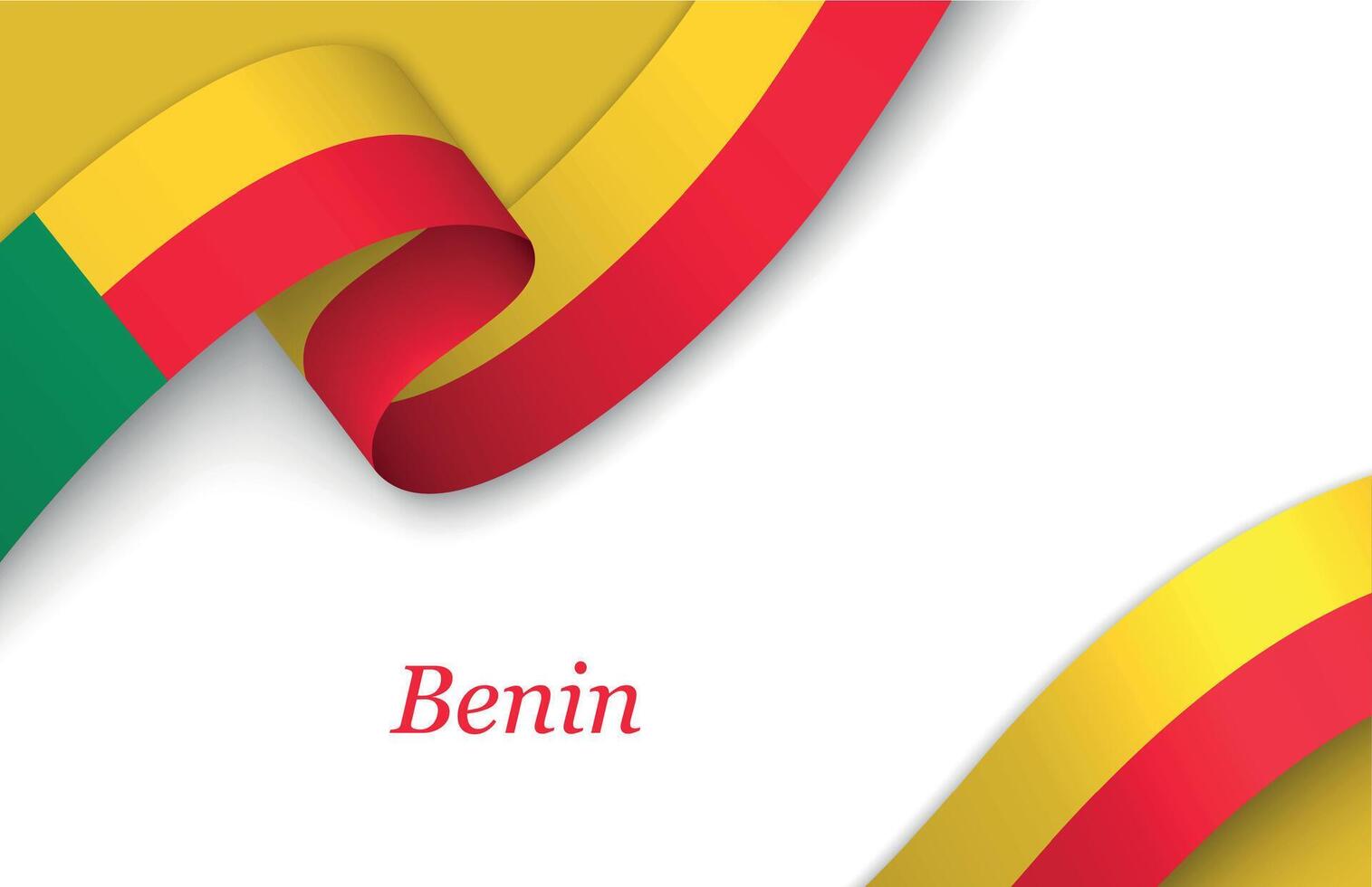 Ribbon with fllag of Benin on white background vector