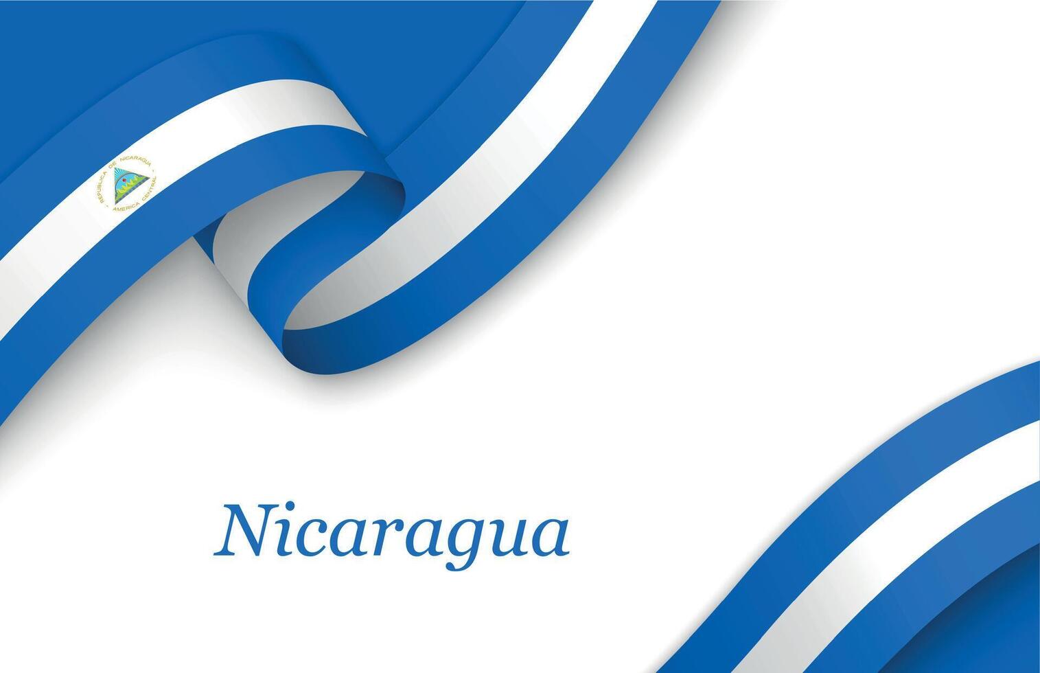Ribbon with fllag of Nicaragua on white background vector