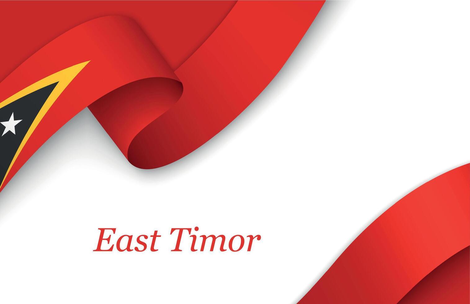 Ribbon with fllag of East Timor on white background vector