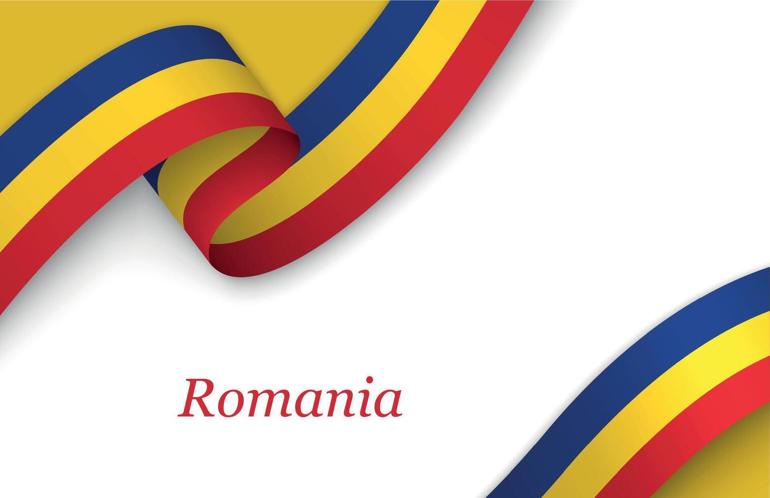 Ribbon with fllag of Romania on white background vector