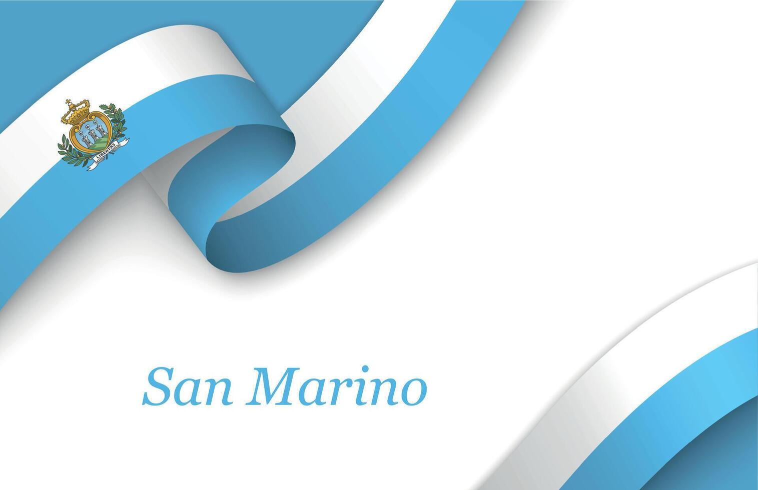 Ribbon with fllag of San Marino on white background vector