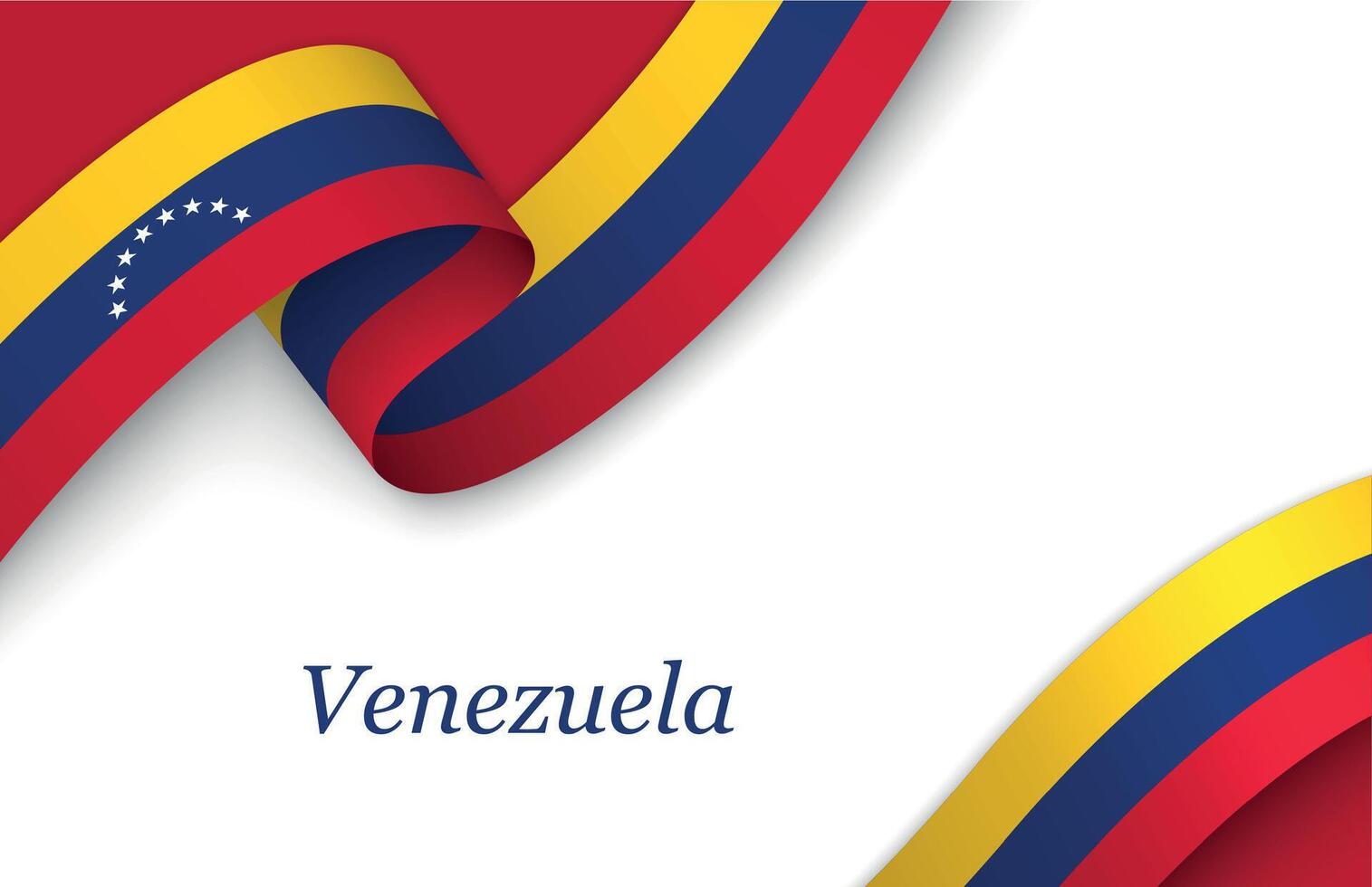 Ribbon with fllag of Venezuela on white background vector