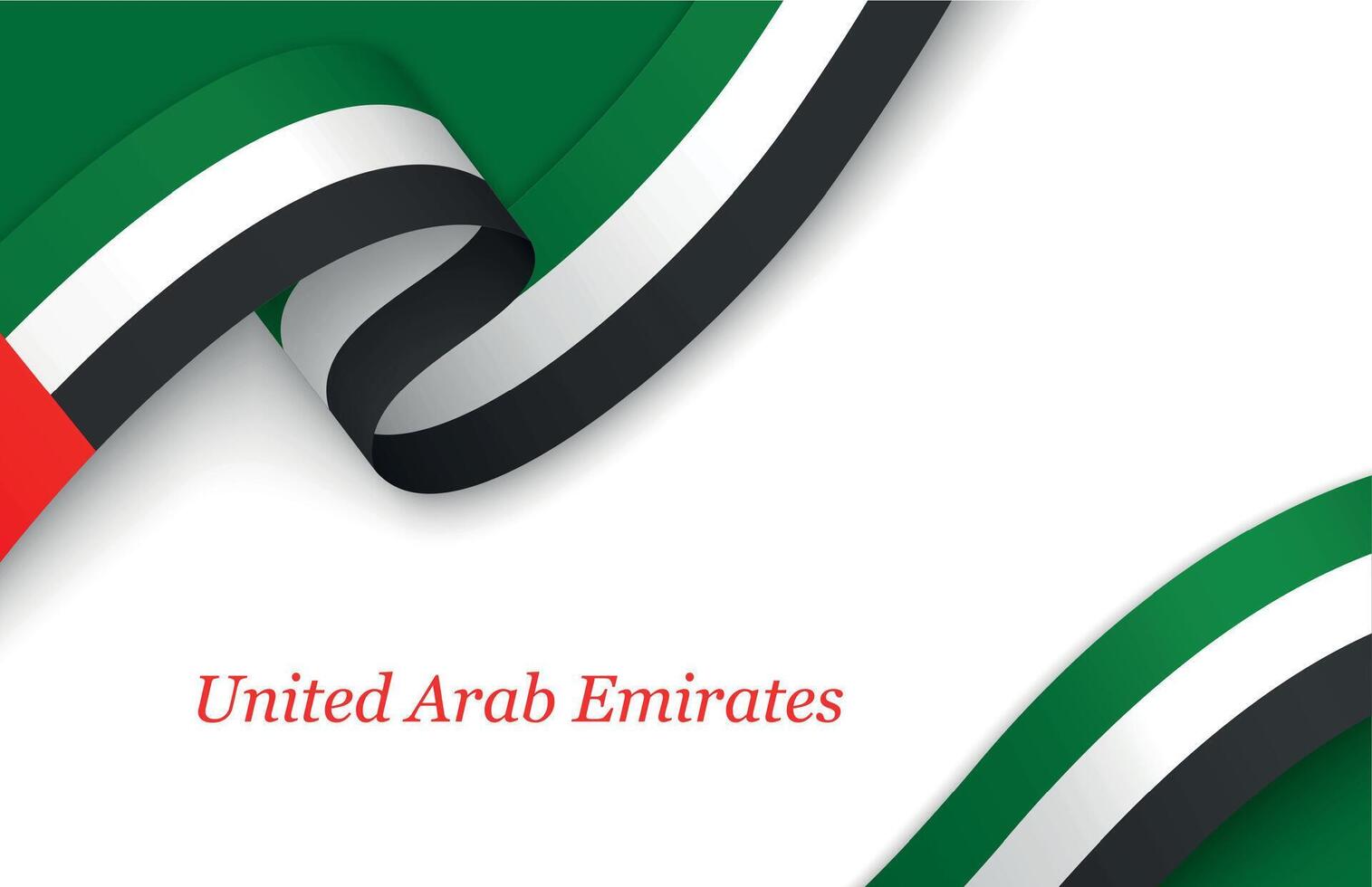 Ribbon with fllag of United Arab Emirates on white background vector