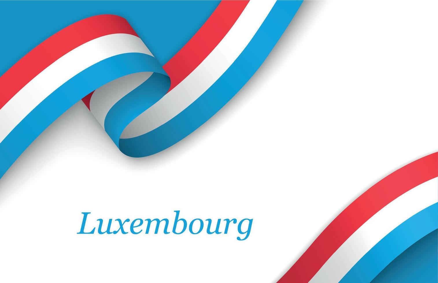 Ribbon with fllag of Luxembourg on white background vector