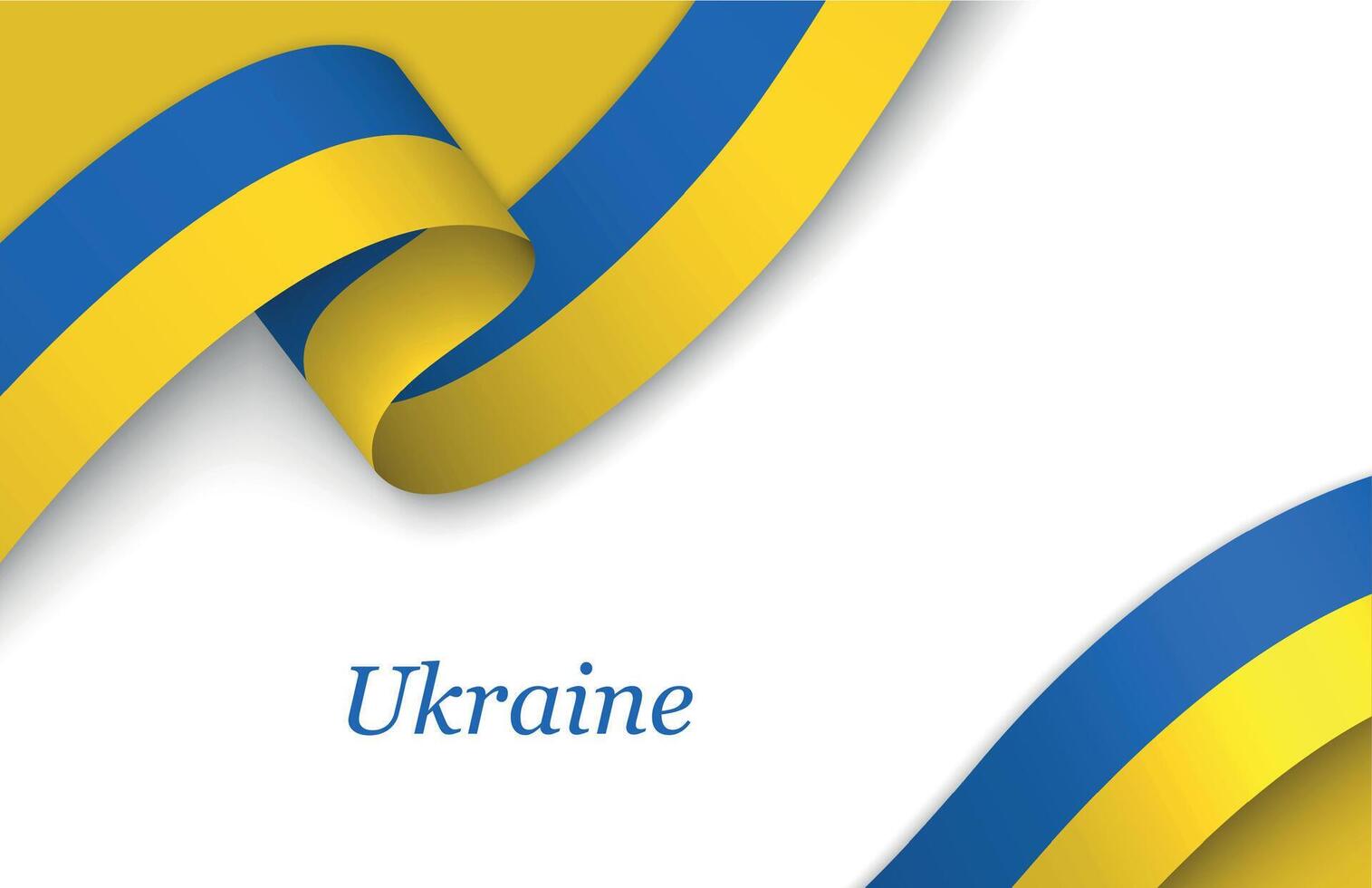 Ribbon with fllag of Ukraine on white background vector