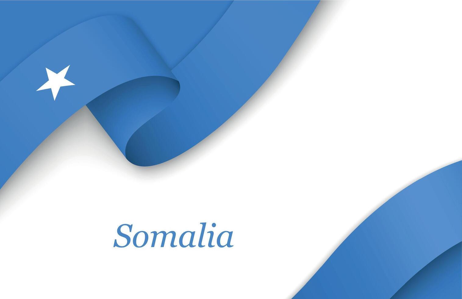 Ribbon with fllag of Somalia on white background vector
