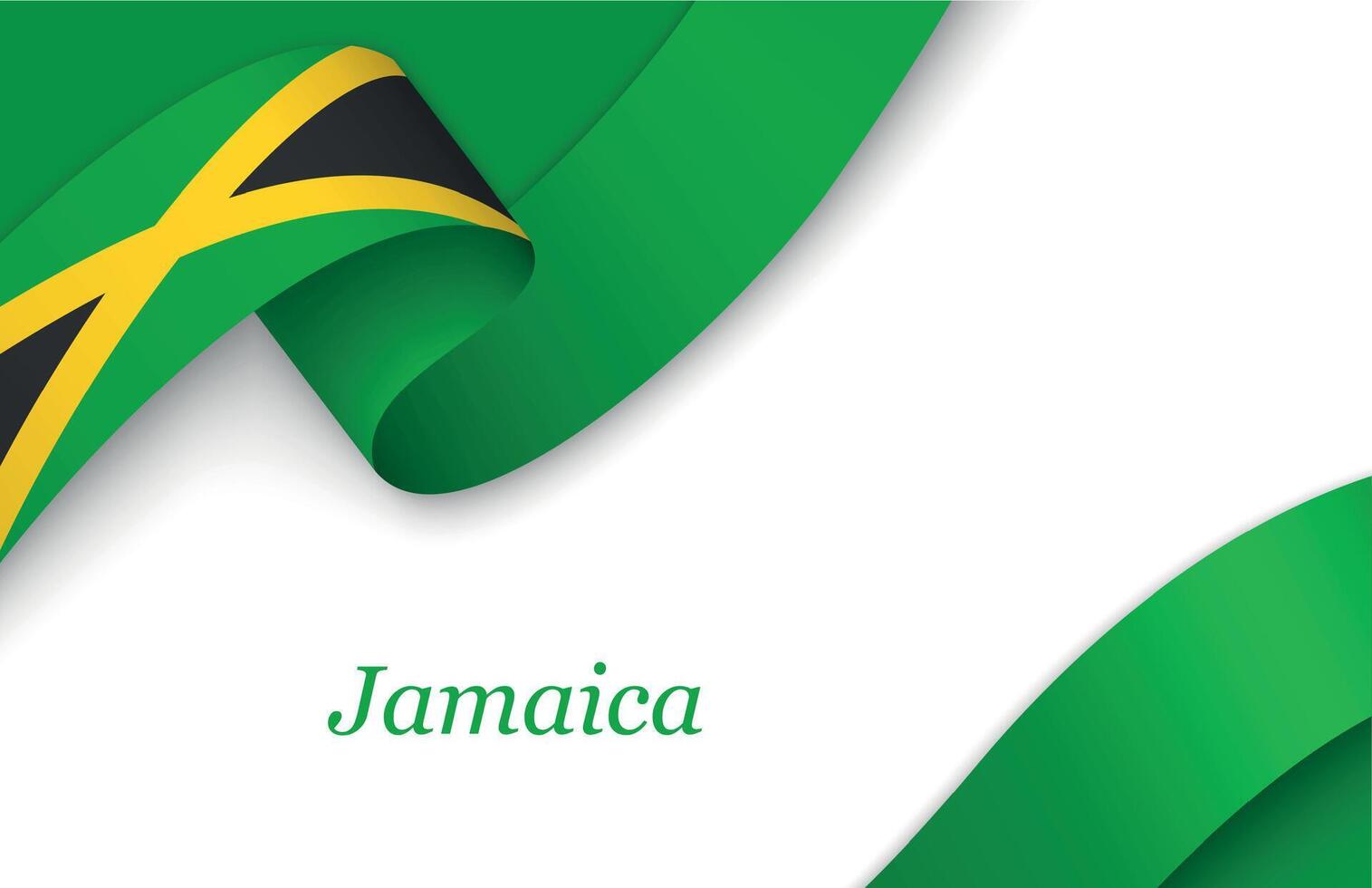 Ribbon with fllag of Jamaica on white background vector