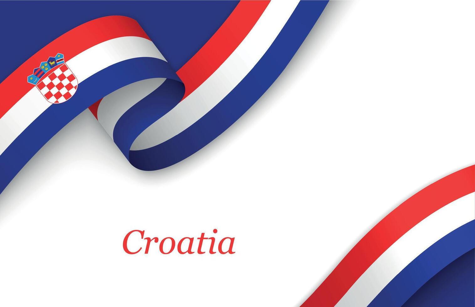 Ribbon with fllag of Croatiaon white background vector