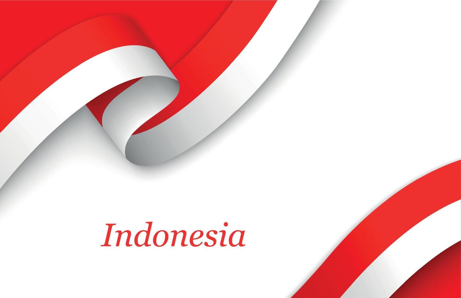 Ribbon with fllag of Indonesia on white background vector
