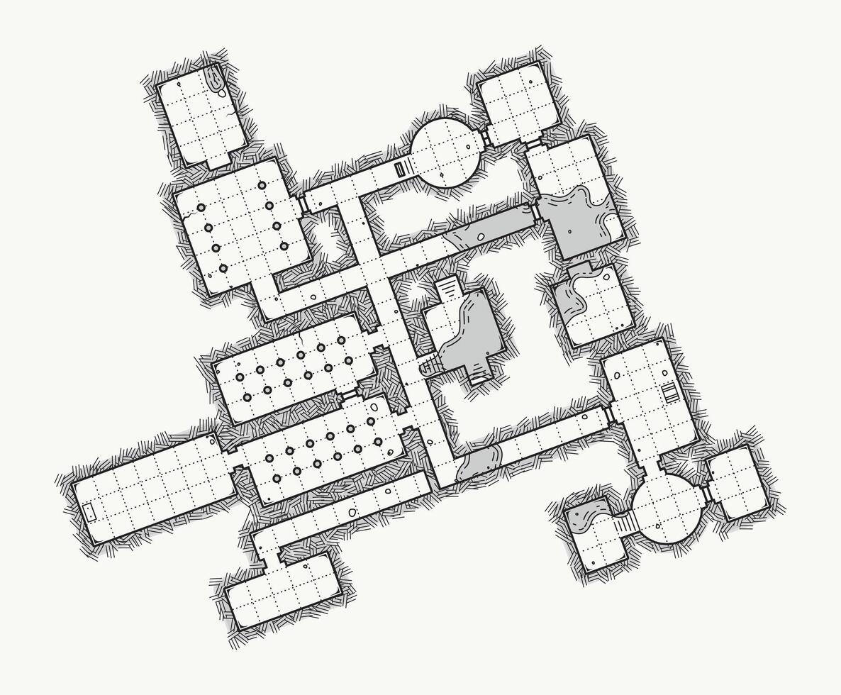 Dungeon game asset. Top view. vector