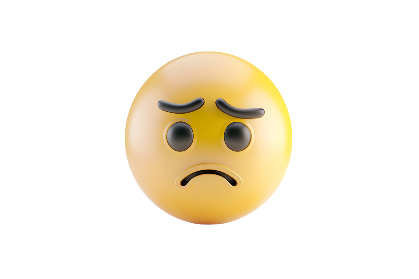 3D Emoticon Depicting Sadness. Isolated on transparent background png