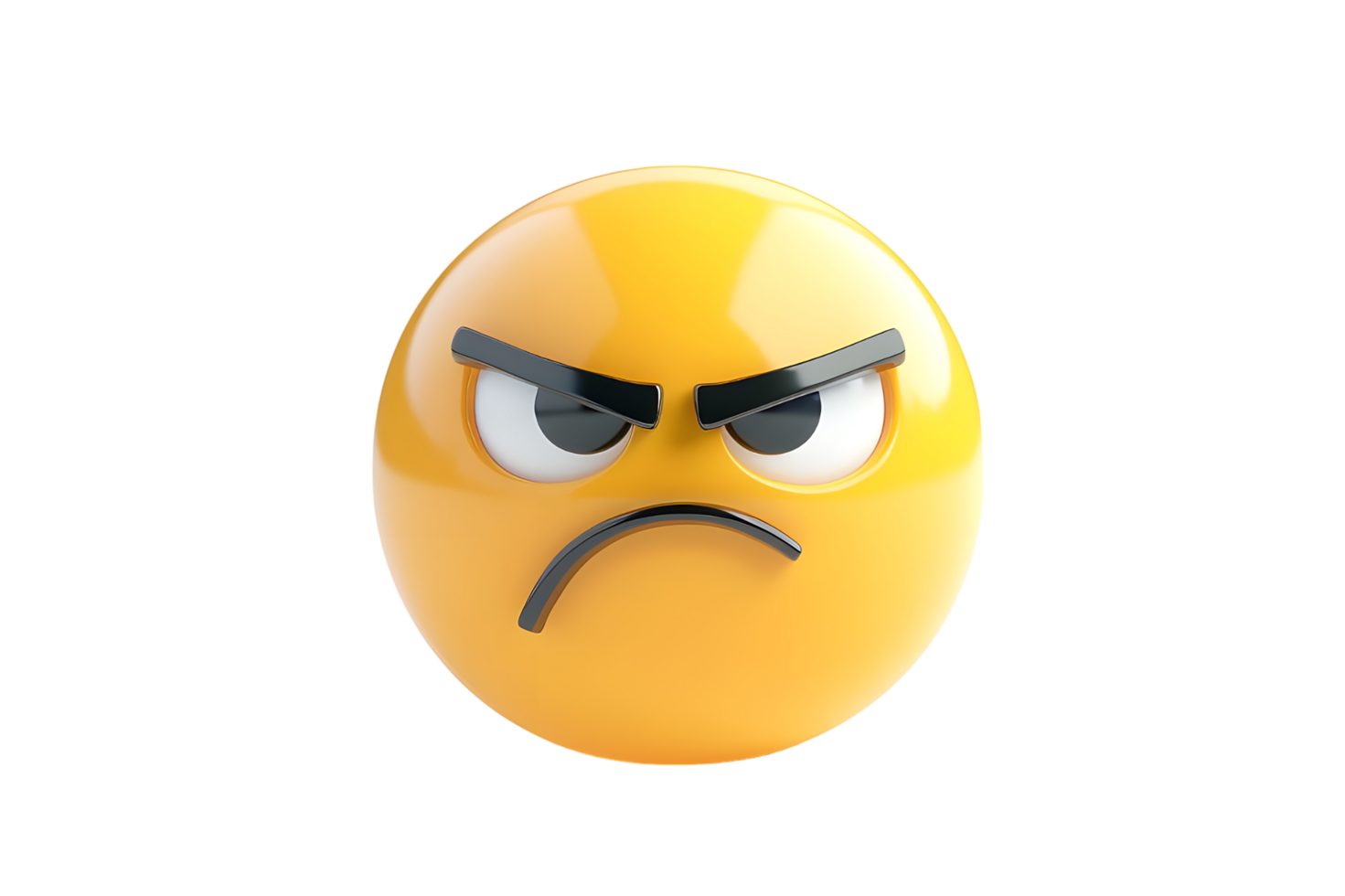 3D Emoji Illustration of an Angry Face. Isolated on transparent background png
