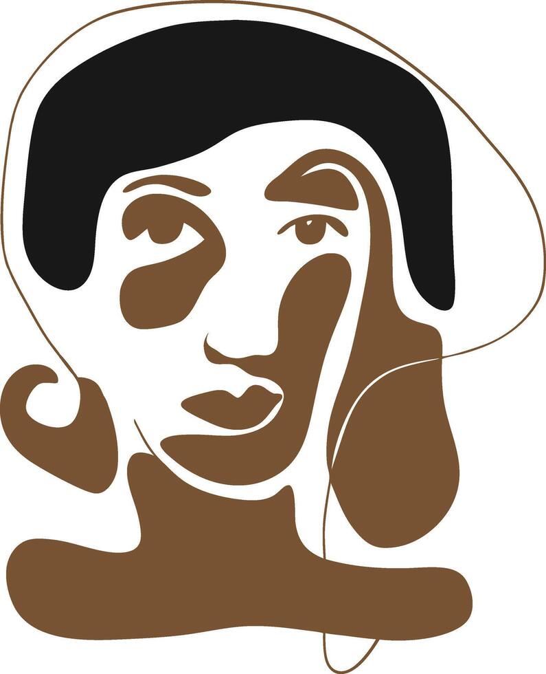 Minimalist large-face illustration art vector